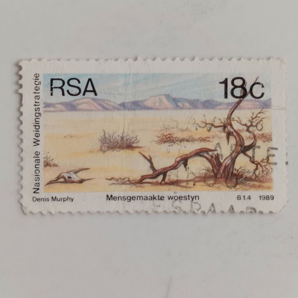 

(AA) Perangko Afrika Selatan 1989 National Grazing Strategy - Man-made Desert 18 cent Used