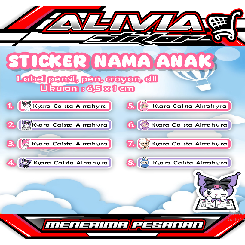 

[TERMURAH]Jual Stiker Label Nama Alat Tulis-Stiker Bisa Custome-Stiker free Design-Stiker Harga Lembaran / (1Lembar Isi 25pcs Lebih)