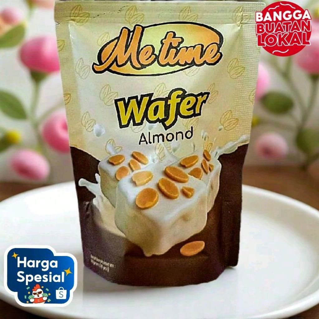 Wafer coklat putih almond Metime