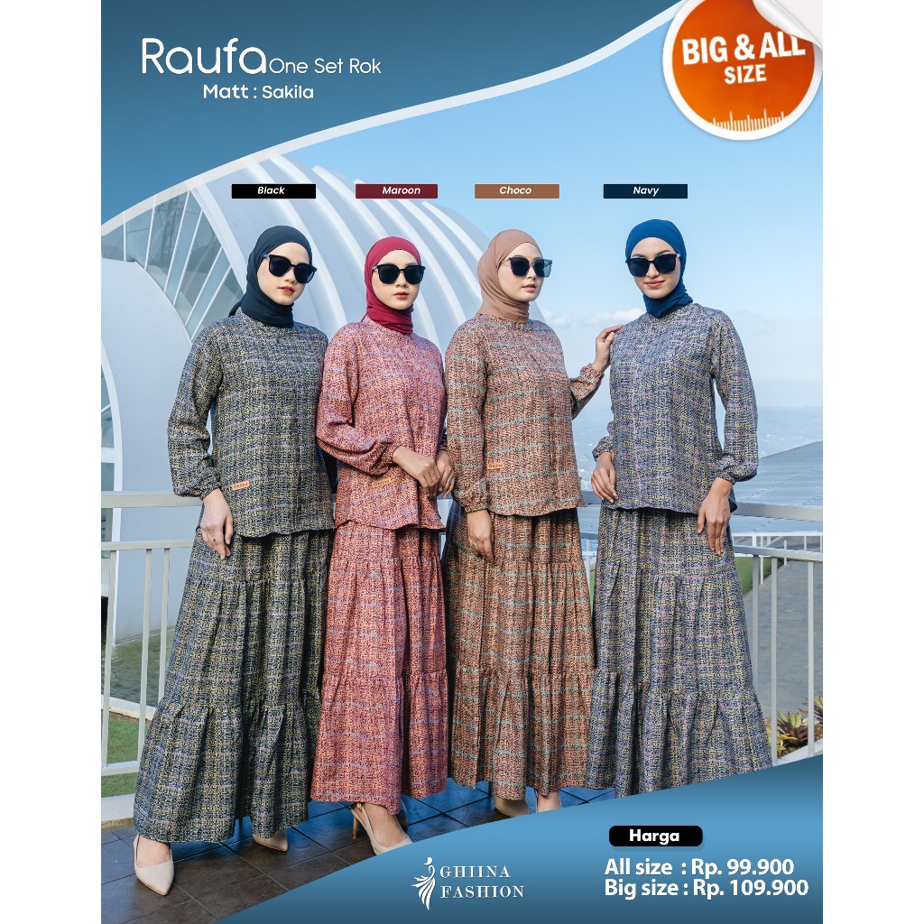 Raufa One Set Rok Ghina Fashion