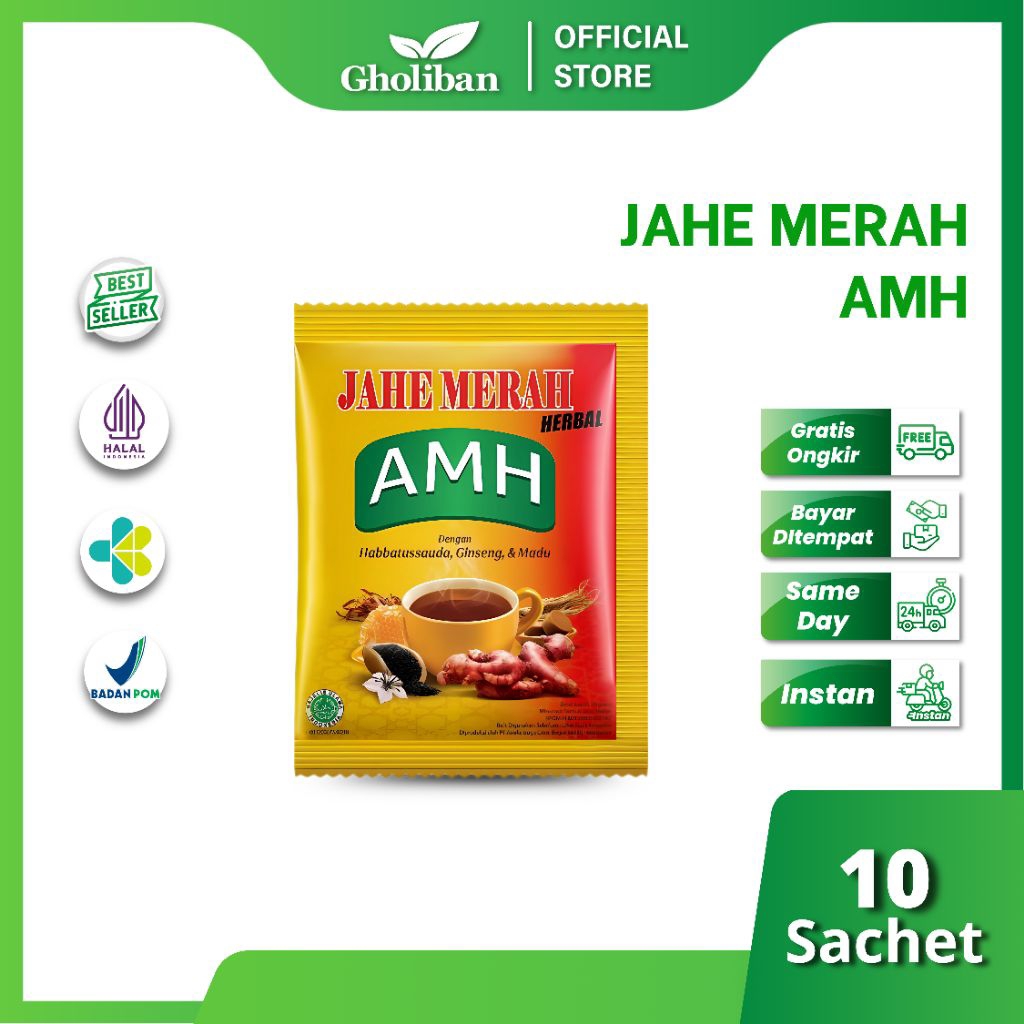 

AMH Jahe Merah Instan 10 Sachet Minuman Herbal Alami