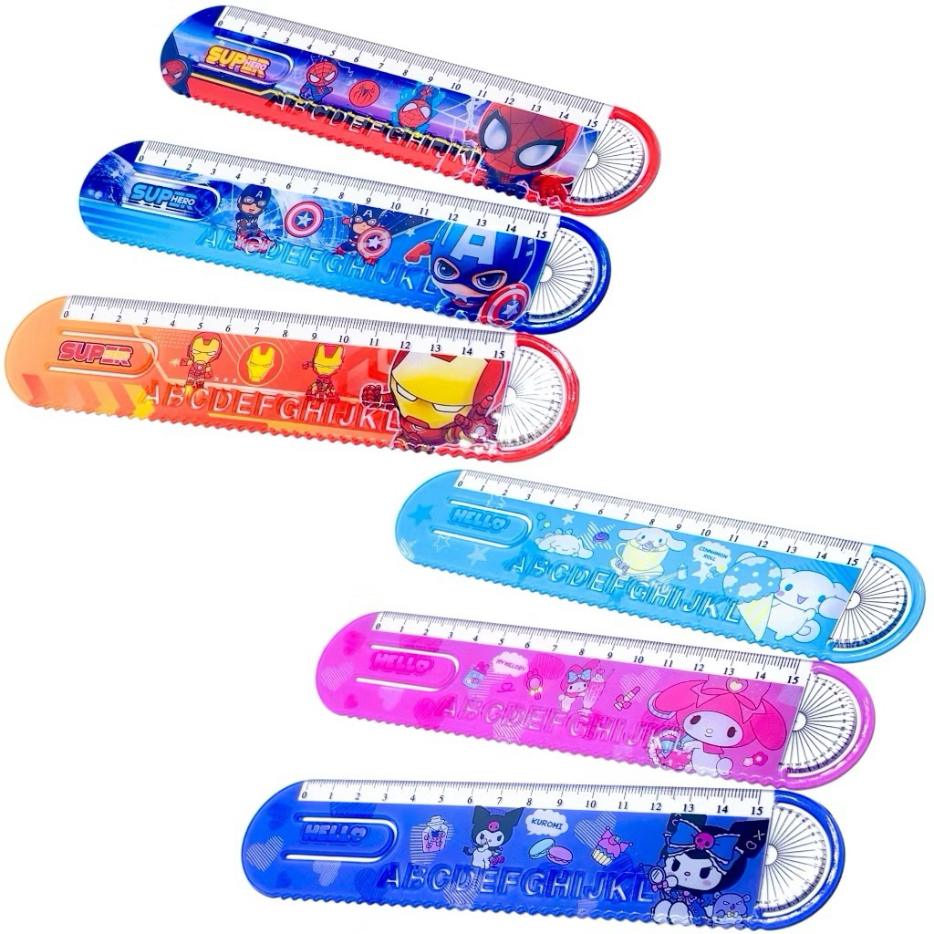 

PENGGARIS 15 cm + Busur SANRIO / SUPER HERO / RULLER KARAKTER