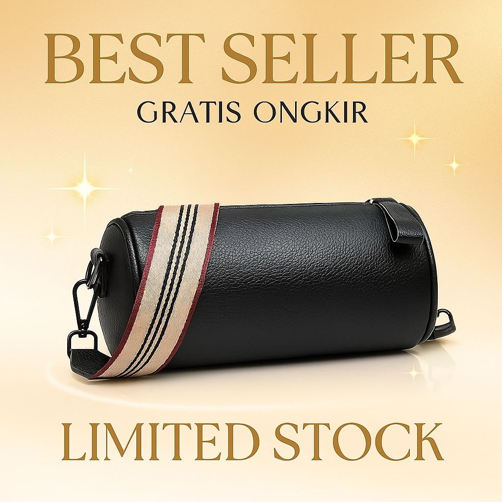 ( COD  ) Tas selempang tabung wanita Selempang wanita terbaru bahan kulit Tas selempang HP wanita