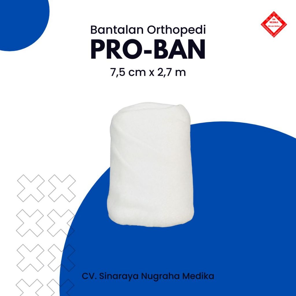PRO-BAN 7,5 cm x 2,7 m - Bantalan Pelindung Gyp - Padding Orthopaedic