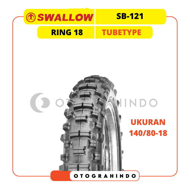 BAN LUAR SEPEDA MOTOR TRAIL SWALLOW SB-121 UKURAN 140/80-18 RING 18 TUBETYPE