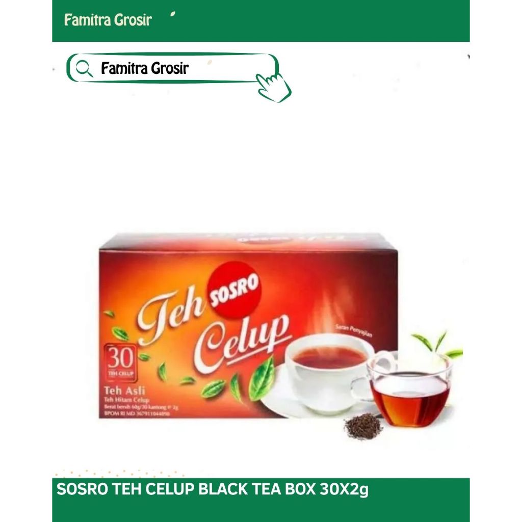 

SOSRO TEH CELUP BLACK TEA BOX 30X2g