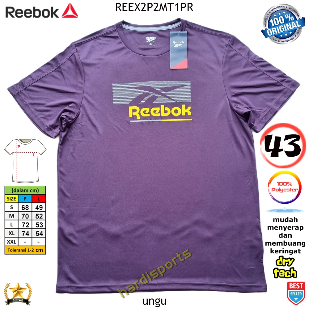 Kaos T-Shirt Pria Reebok Polyester Untuk Santai dan Olahraga Asli ORI