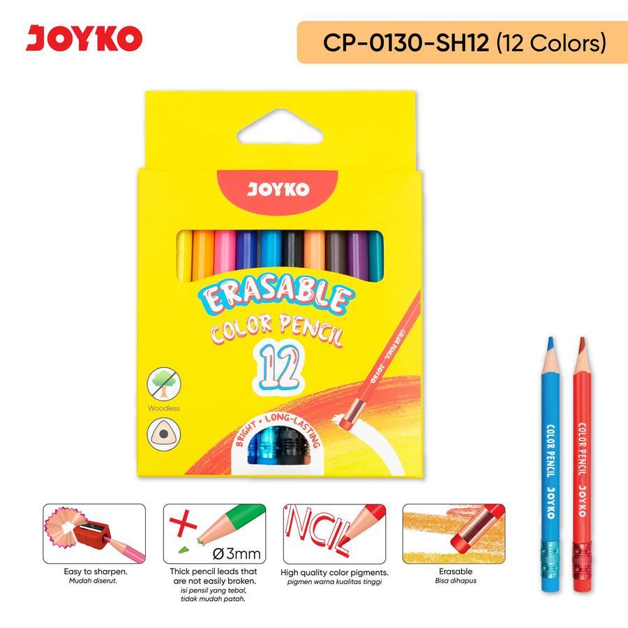 

JOYKO Erasable Color Pencil Pensil Warna Dapat Dihapus CP-0130-SH12 Triangle Grip
