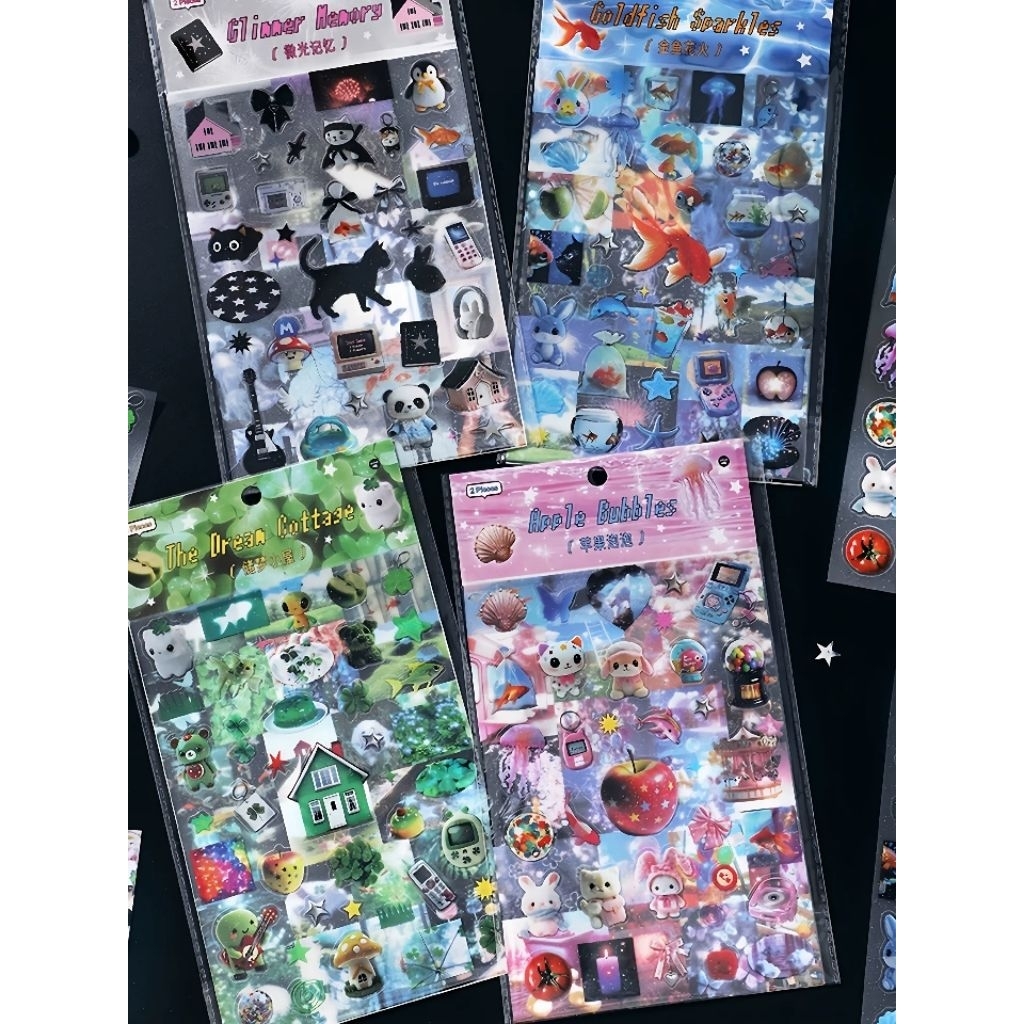 

[WindHeart] 2 lembar sticker sheet Dream Light and Shadow Korean Style Ins Style Notebook Phone Case Album Card DIY Decoration 22586