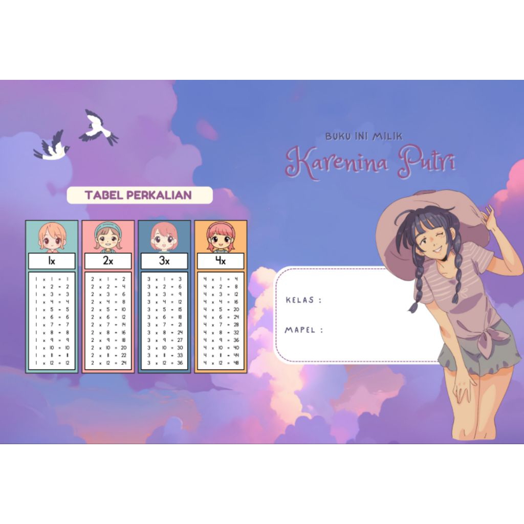 

Sampul Buku Custom Nama isi 10 Lembar Desain Kekinian