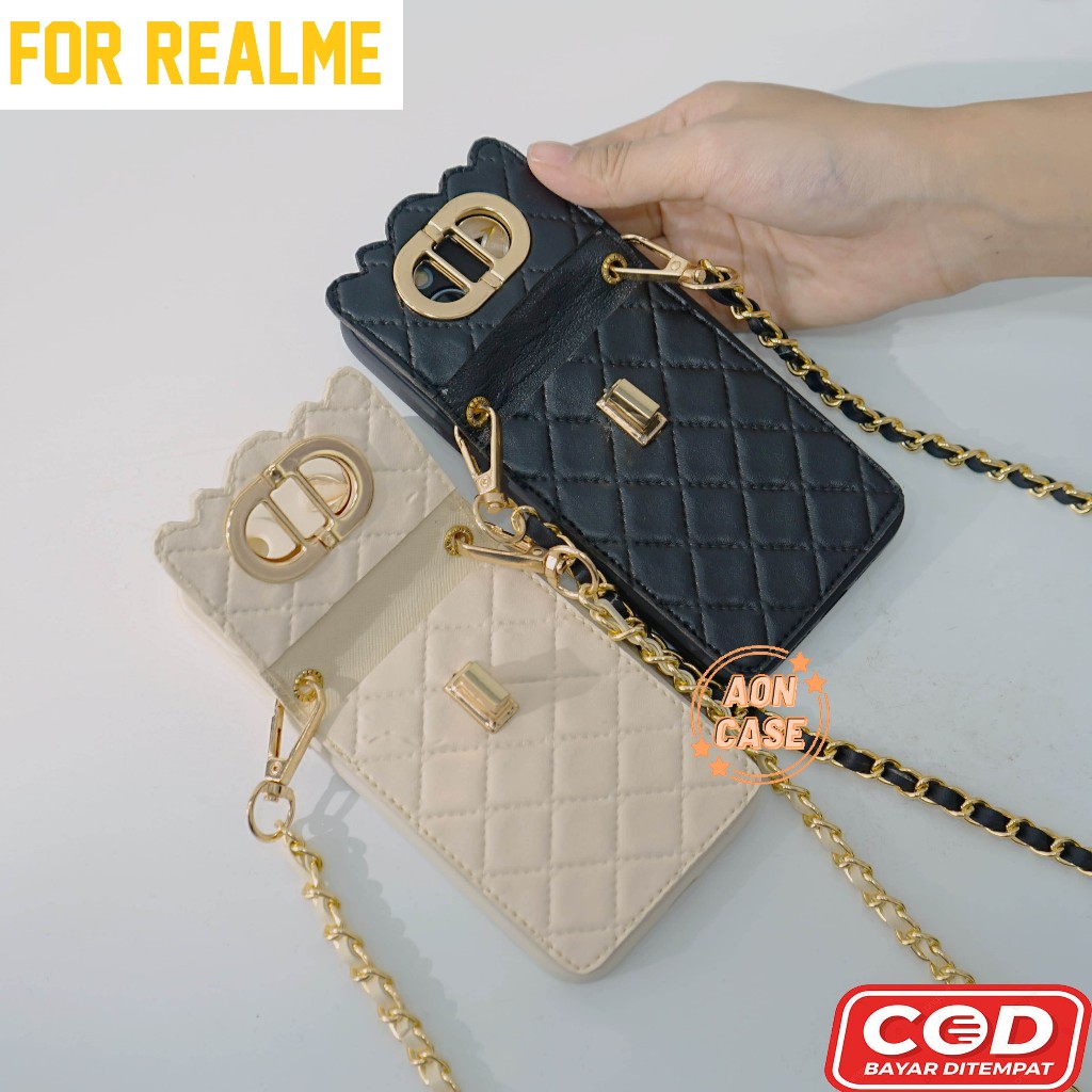 Softcase Dompet Dior Realme 5 6 7i 8 8 PRO C11 C12 C15 C17 C20 C21 - pelindung handphone - case lucu