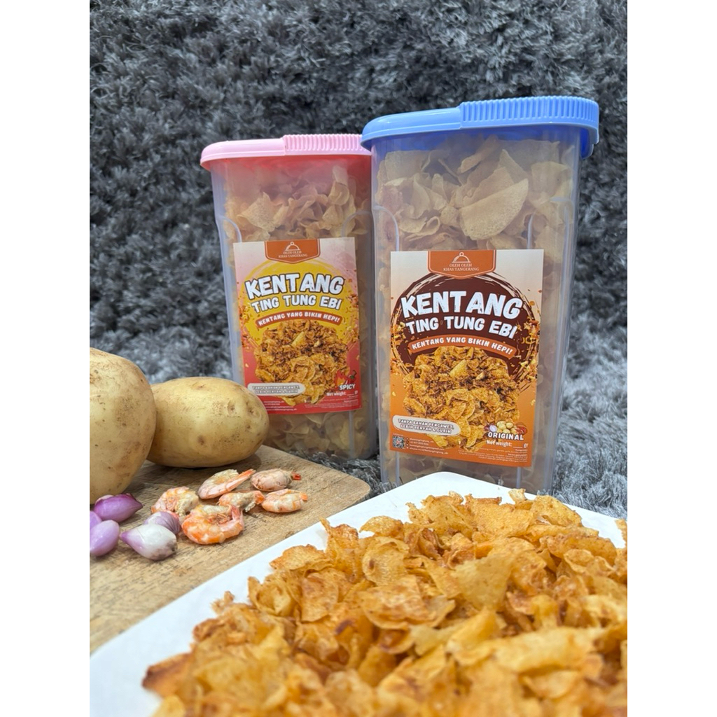 

KentangTingTung Ebi Keripik Kentang Premium Ebi 250gram FREE REUSABLE TOPLES