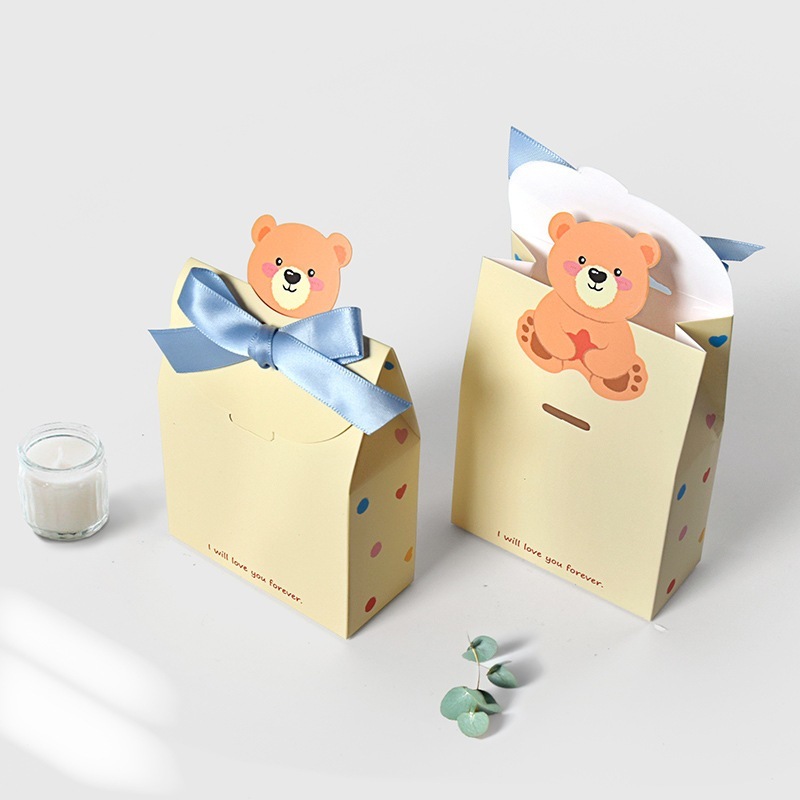 

Box flip model beruang 3D/ Box karton flip lipat packaging gift kado coklat/Tas kado mini gift valentine ultah birthday