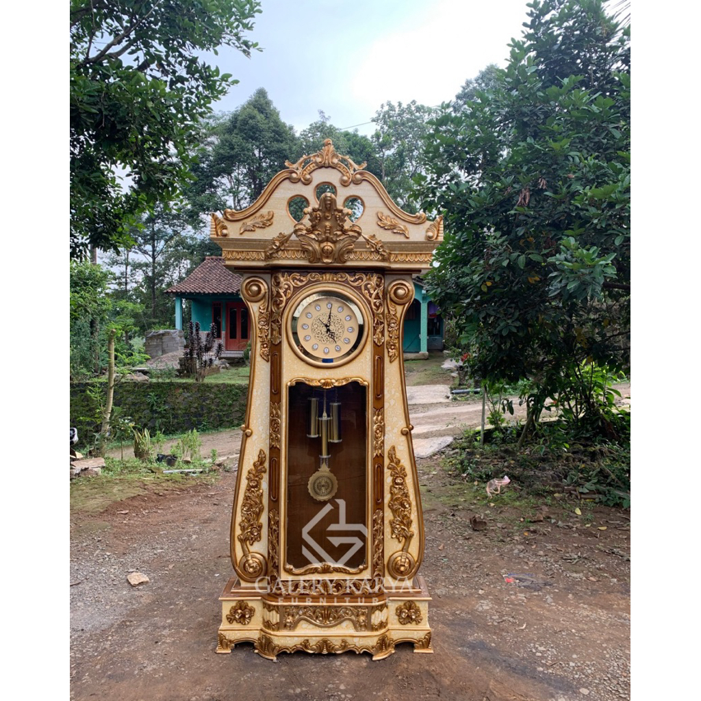 lemar jam hias bagong mewah jati,jam hias jati ukir