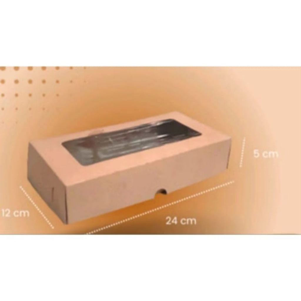 Box Brownies kraft 24x12x5 cm dus roti / dus pastry/ dus brownies/ dus pakaian harga per pcs