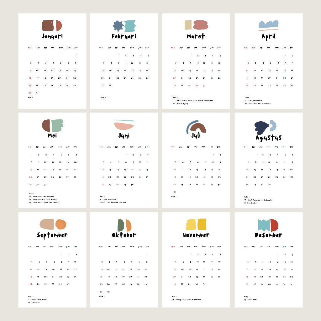 

Kalender Aesthetic 2025 / 2026 | A6 | Kalender Meja Lengkap Libur Nasional