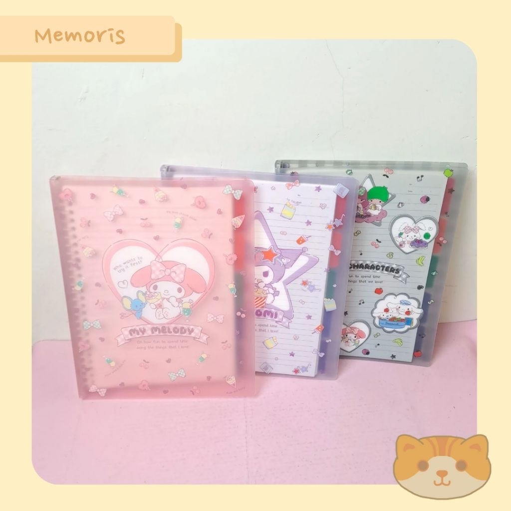 

Notebook Buku Catatan Binder B5 Melody Kuromi Cinnamoroll Twin Star Family