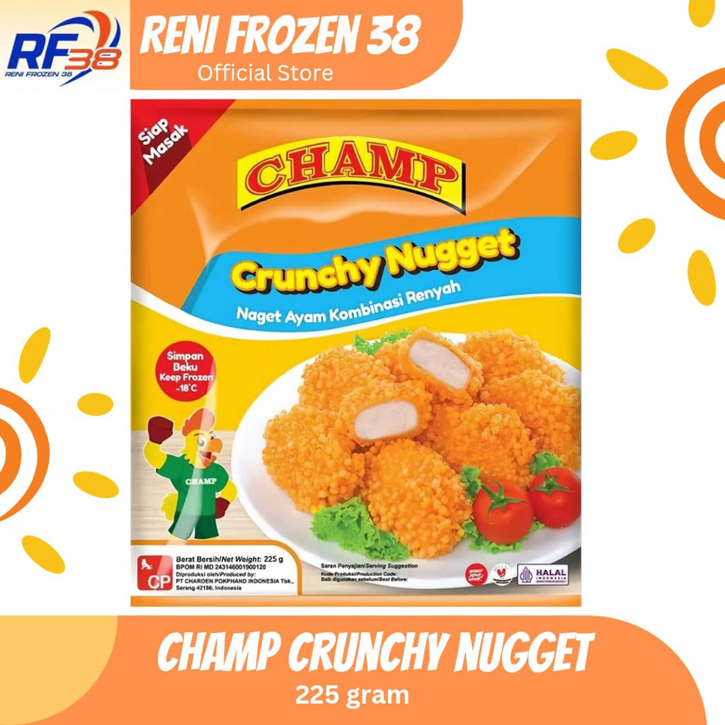 

Champ Crunchy Chicken Nugget 225 gram / Frozen Food / Reni frozen 38