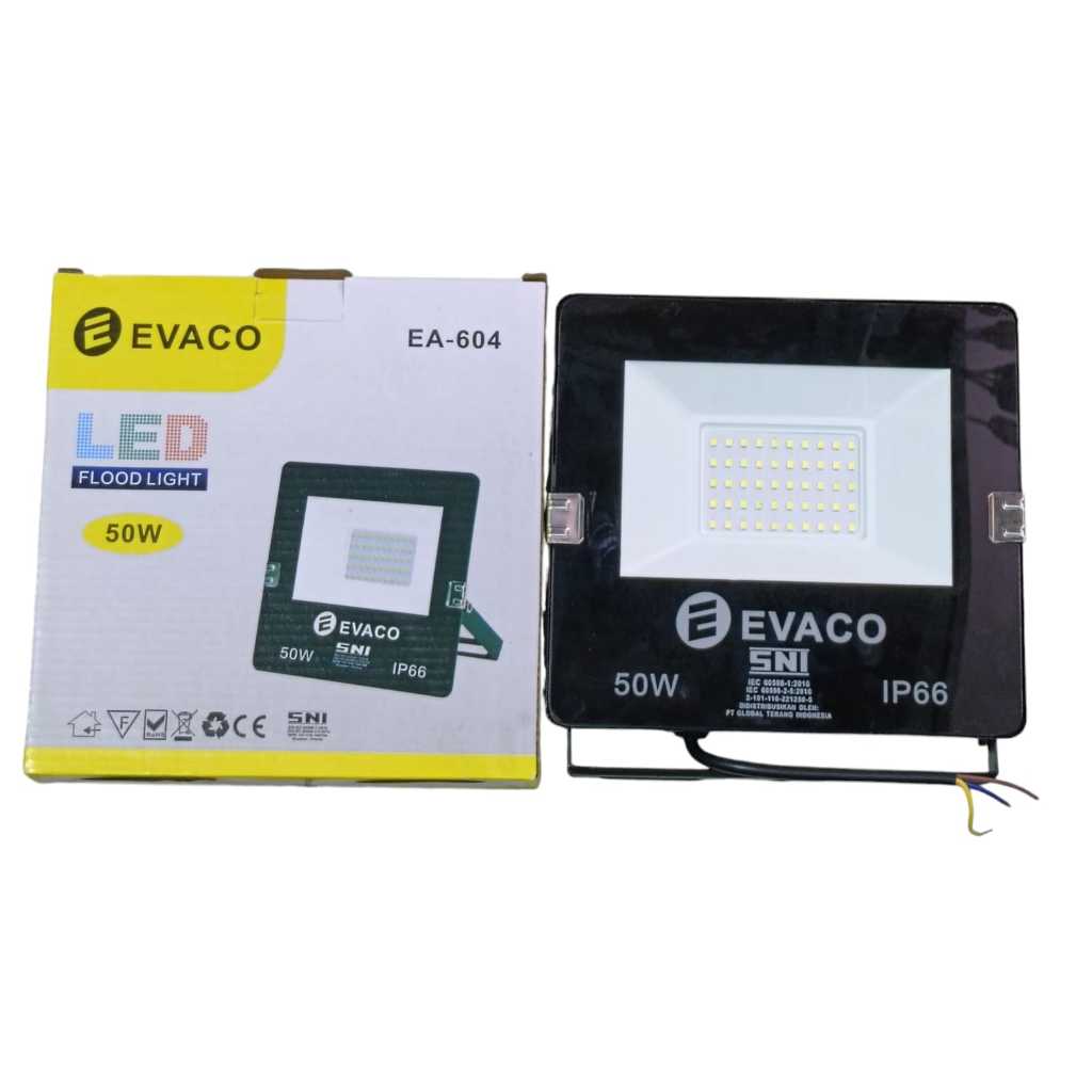 Lampu sorot tembak Led 50 watt Evaco floodlight Led 50w Evaco