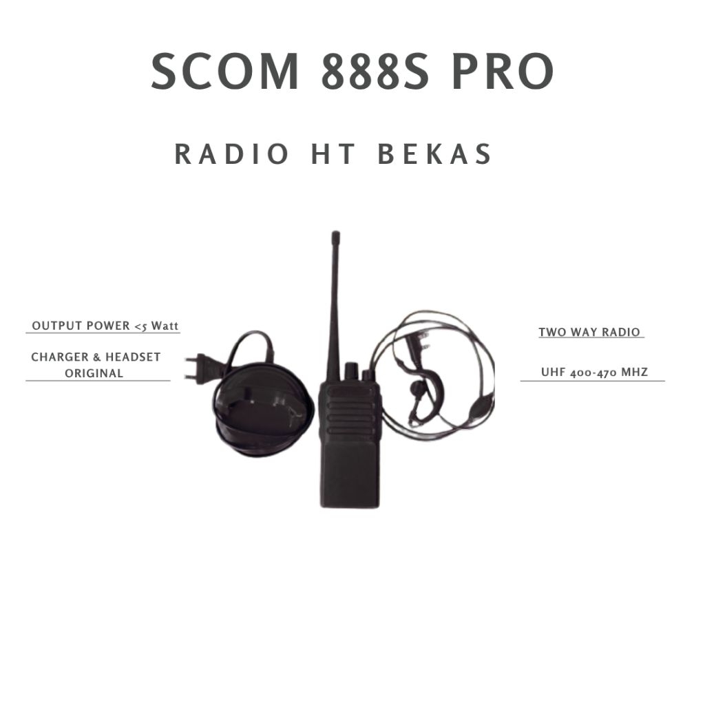 RADIO HT BEKAS SCOM 888S PRO ORIGINAL