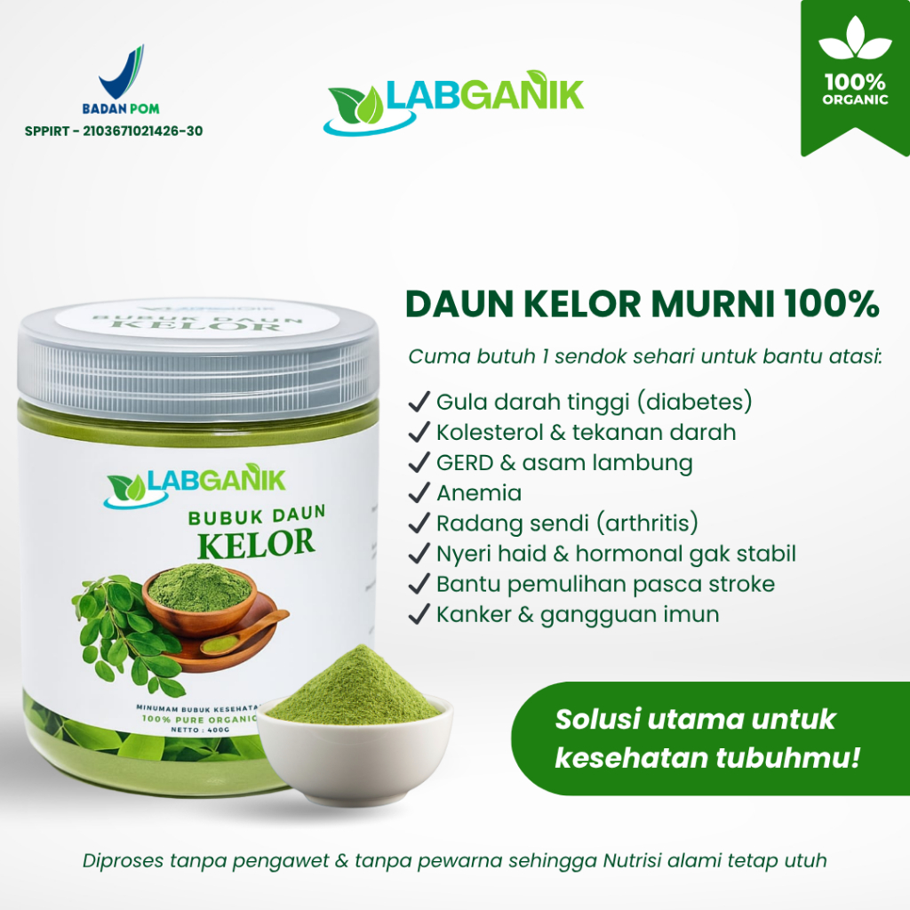 

Labganik Daun Kelor Moringa Bubuk Premium Pure Organic