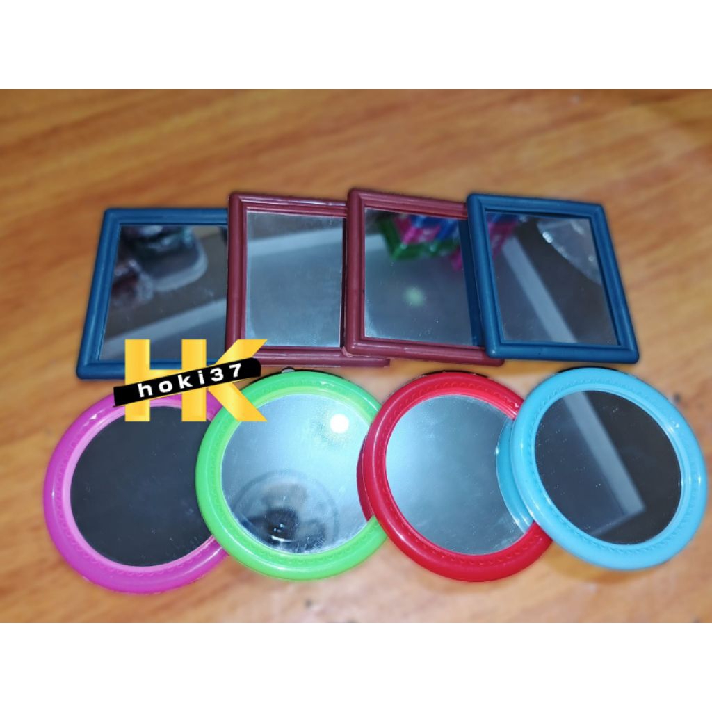 CERMIN MINI / CERMIN SAKU BULAT KOTAK / KACA KECIL