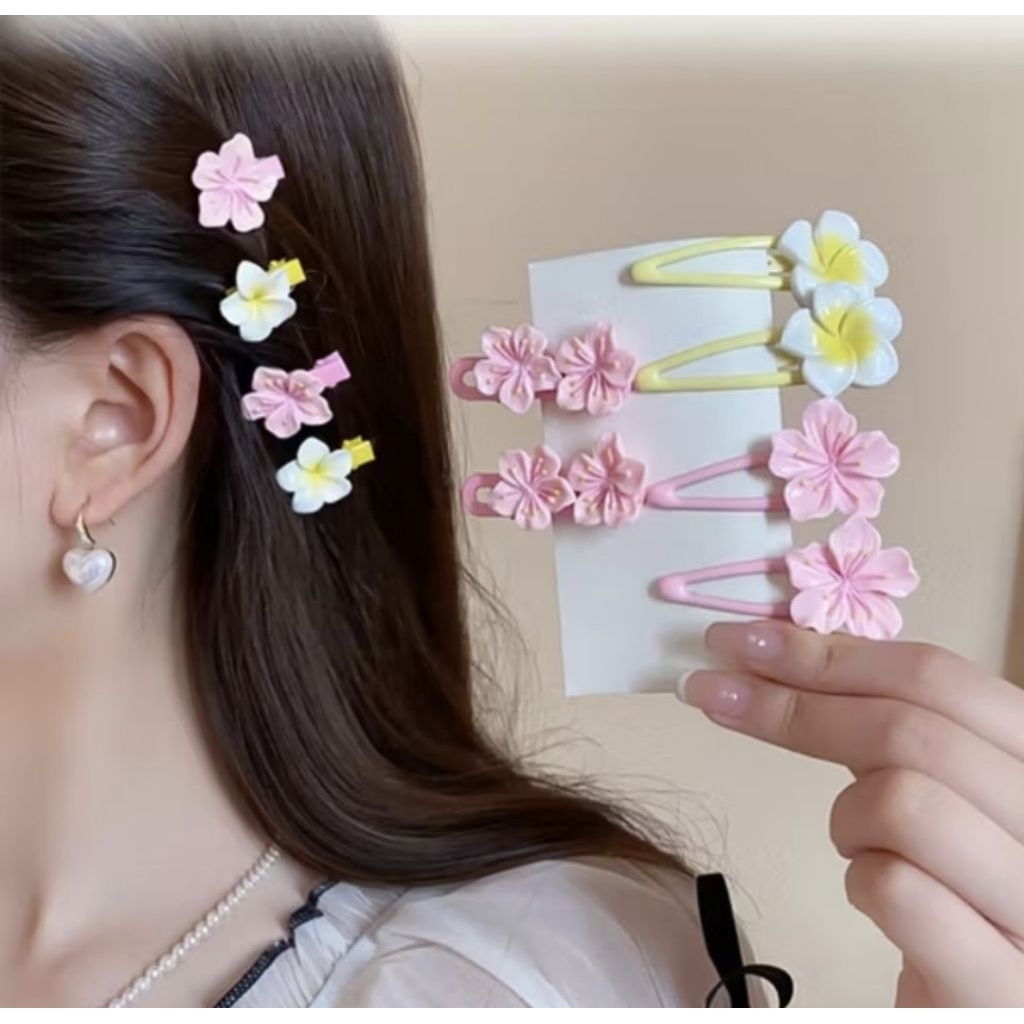 JEPIT RAMBUT BUNGA KAMBOJA BALI CUTE JEPIT RAMBUT MINI BUNGA KAMBOJA