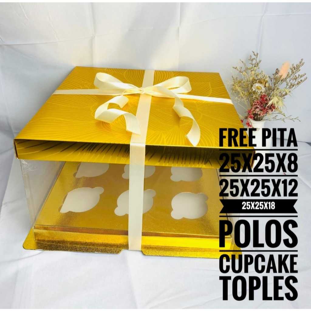 

Kotak Mika/ Tatakan Hologram / Box Kue 25x25/TUTUP WARNA/ Kotak Kue/ Box Puding /Cupcake /Toples