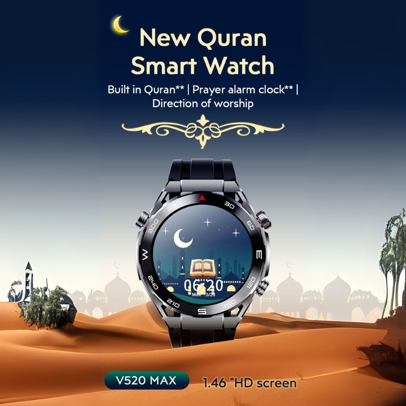 Smart watch V520 Max Panggilan Bluetooth/Fungsi NFC/Pengisian Daya Nirkabel/IP67 Tahan