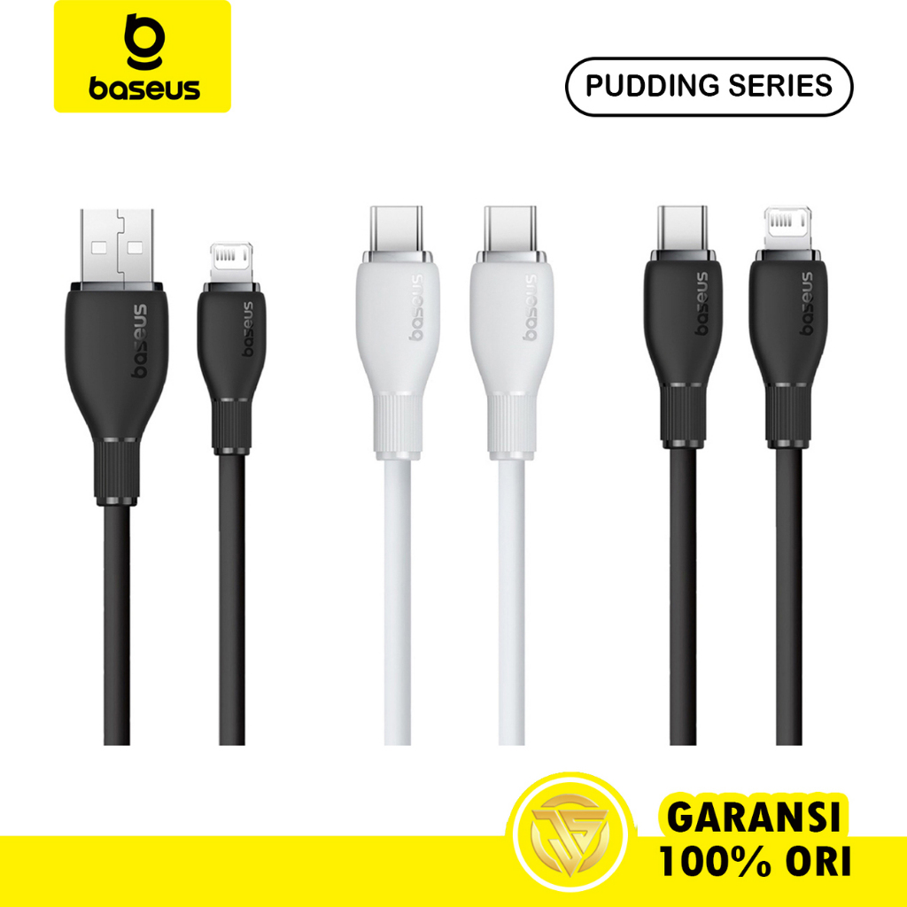 Baseus Kabel Data Type C Lightning PD20W | Type C to Type C 100W | Lightning 2,4A Pudding Series