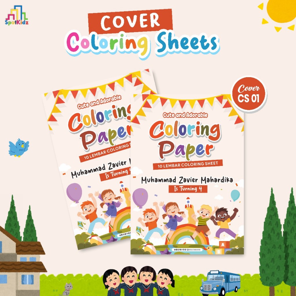 

SAMPUL KERTAS GAMBAR MEWARNAI KARAKTER CUSTOM - COVER COLORING SHEETS FOR KIDS