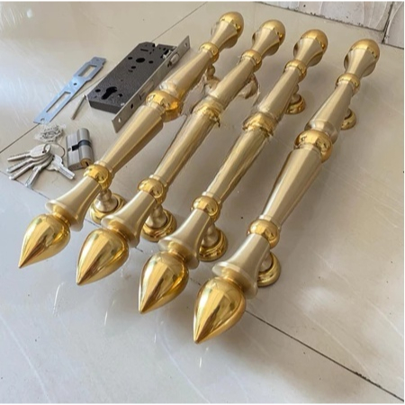 Paket Komplit Konci Kunci Grendel Pintu Kayu Rumah Set Handle Hendel Pintu Estetik 4 Pcs Anti Karat 