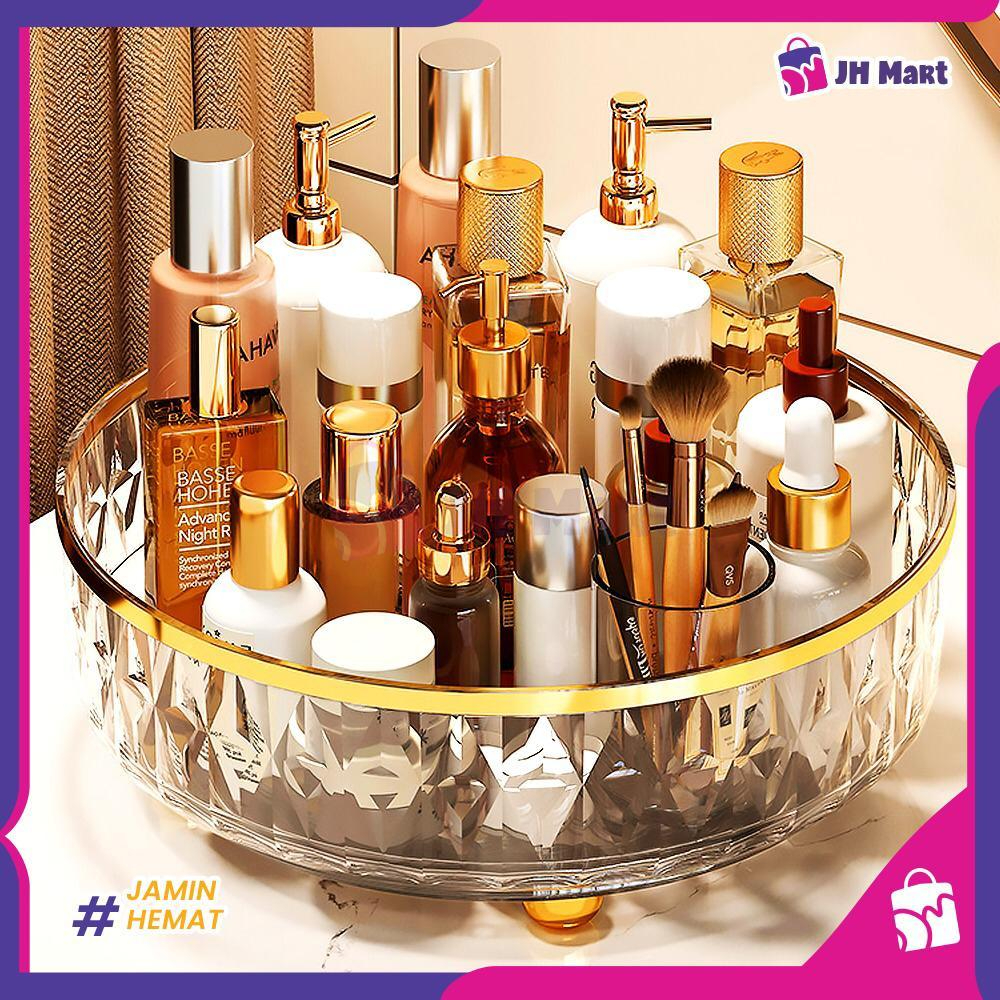 JHM - Rak Putar Akrilik Serbaguna 360 Derajat Organizer Kosmetik Skincare Bumbu