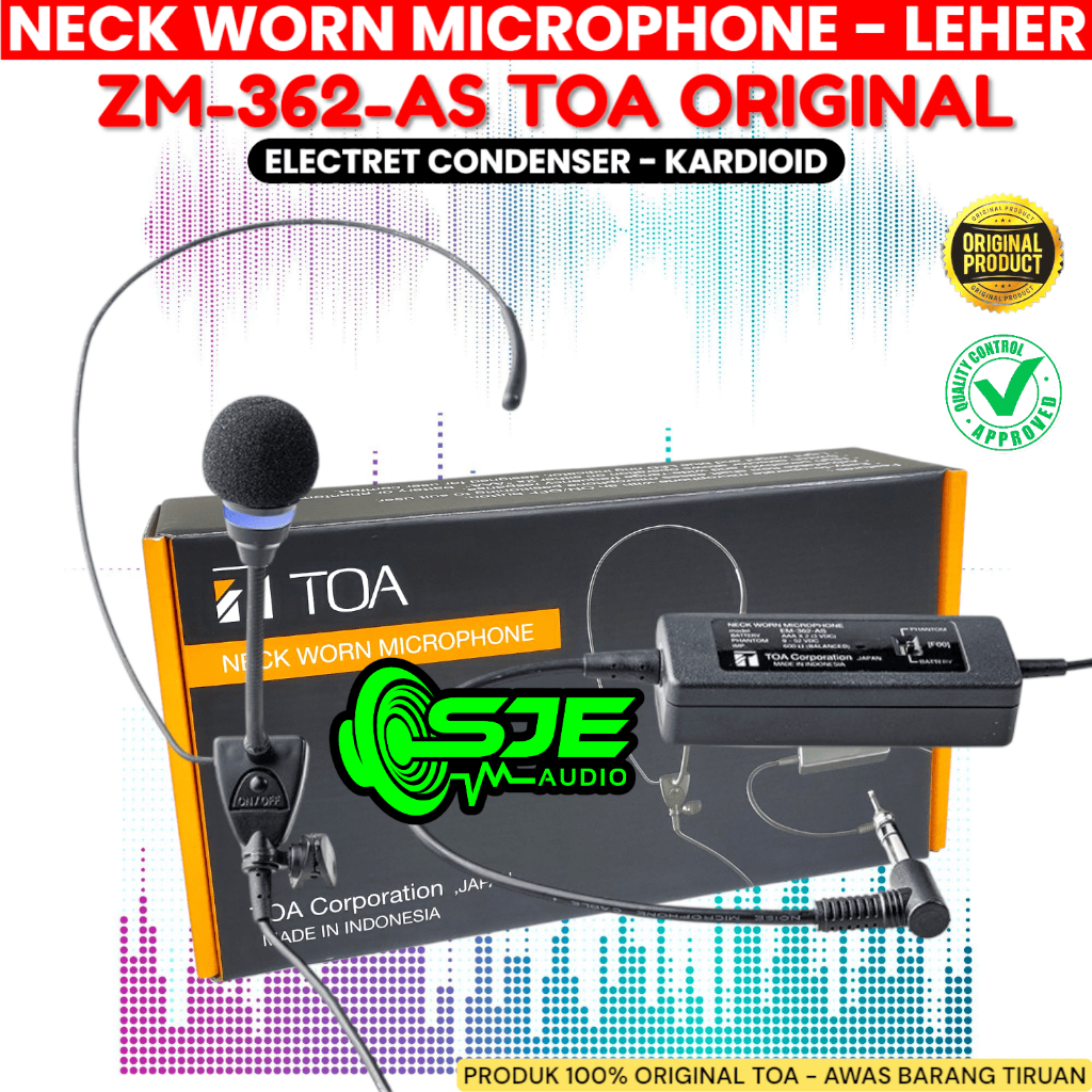 MIC NECK WORN MICROPHONE TOA ZM362 AS ZM362AS MIC LEHER KALUNG MIK ZM 362 AS ZM-362-AS ZM 362AS 362-
