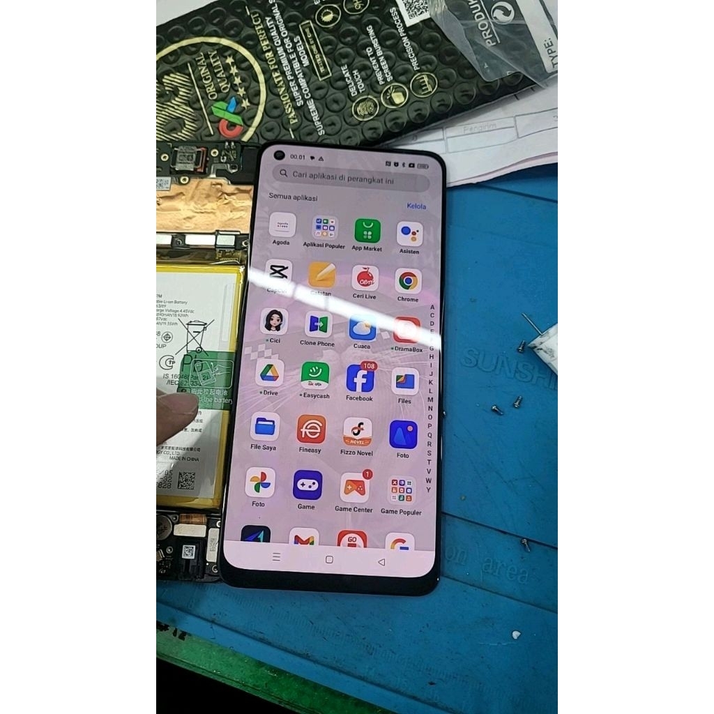 lcd original cabutan reno 7 no minus asli