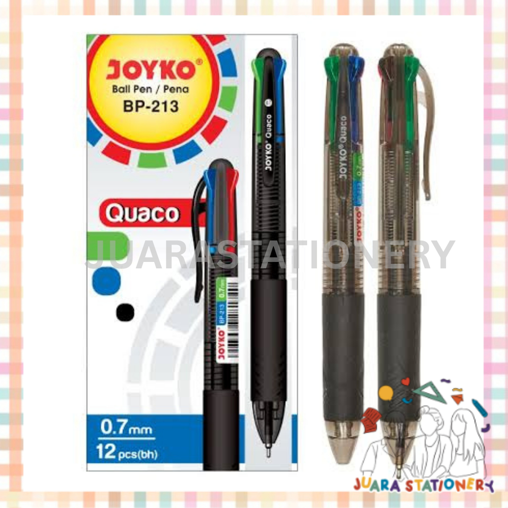 

(3067) Pulpen Joyko BP-213 Quaco 0.7 mm / Pulpen 4 Warna Joyko Pulpen Warna Warni