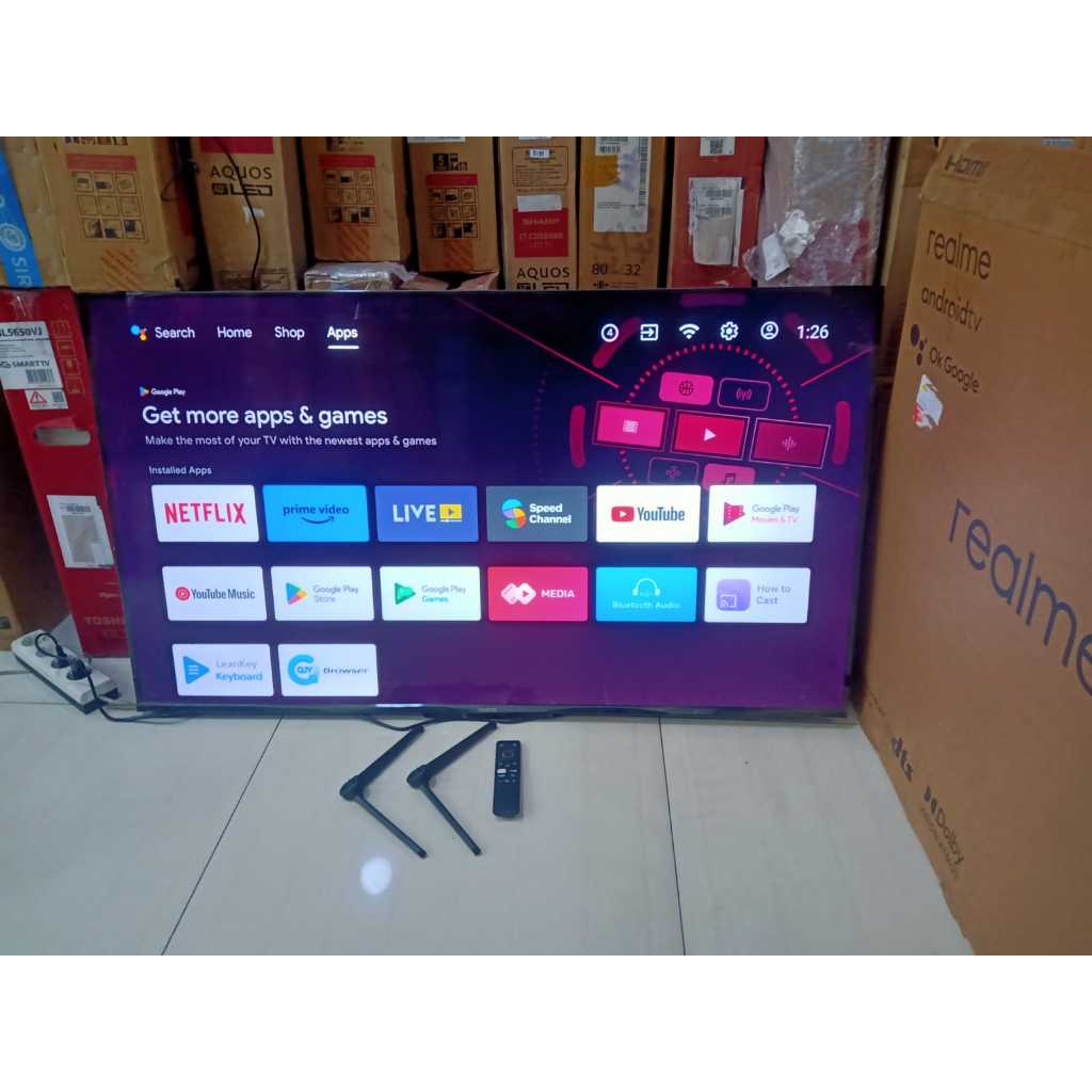 [+FREE PALET KAYU] BEKAS GADAI REALME TV 50 INCH ANDROID YOUTUBE BLUETOOHT REMOTE VOICE 5457F