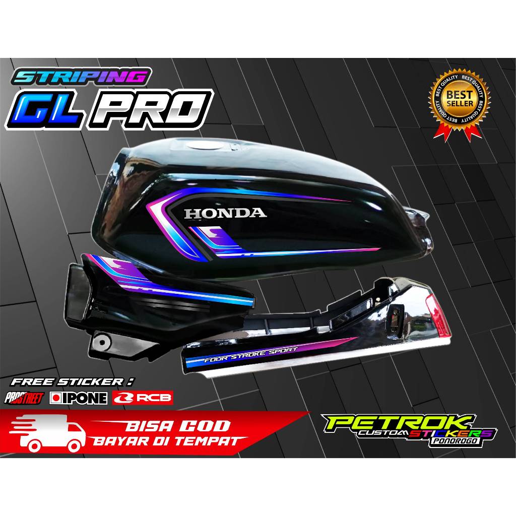STRIPING VARIASI GL PRO / STICKER LIST VARIASI MOTOR HONDA GL PRO