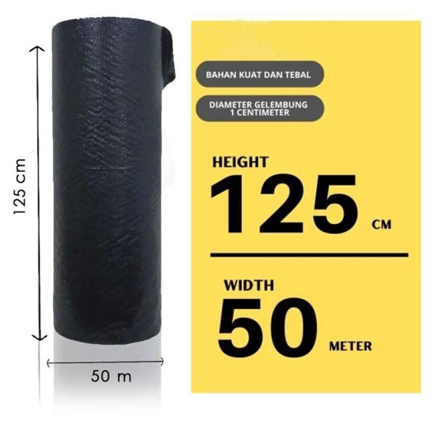

Bubble Wrap Bubblewrap 125 cm x 50 m (meter) Bening/Hitam merk MTAP