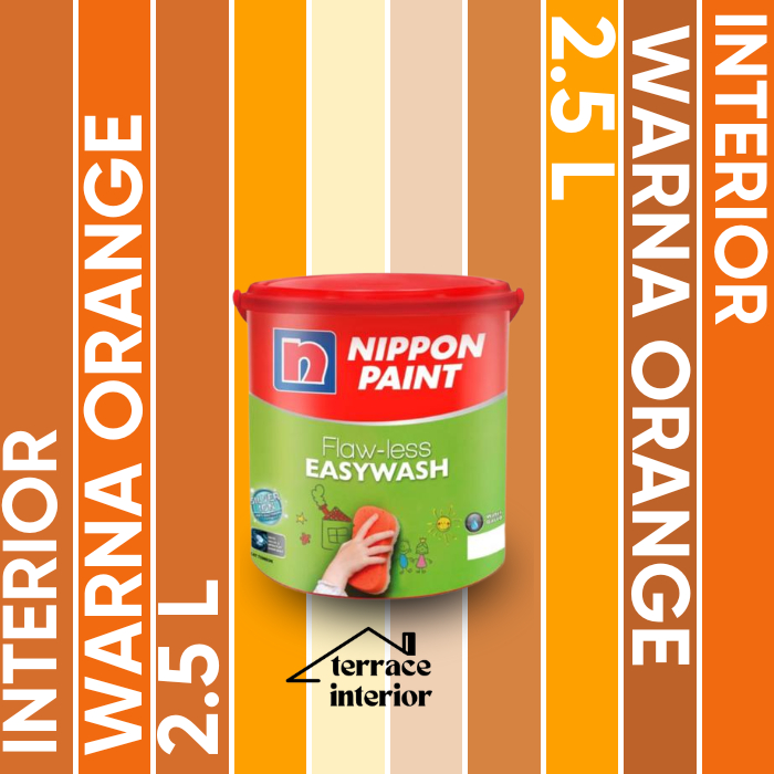 Cat Tembok Nippon Paint Flawless Easywash Interior Warna Orange 2.5 Liter