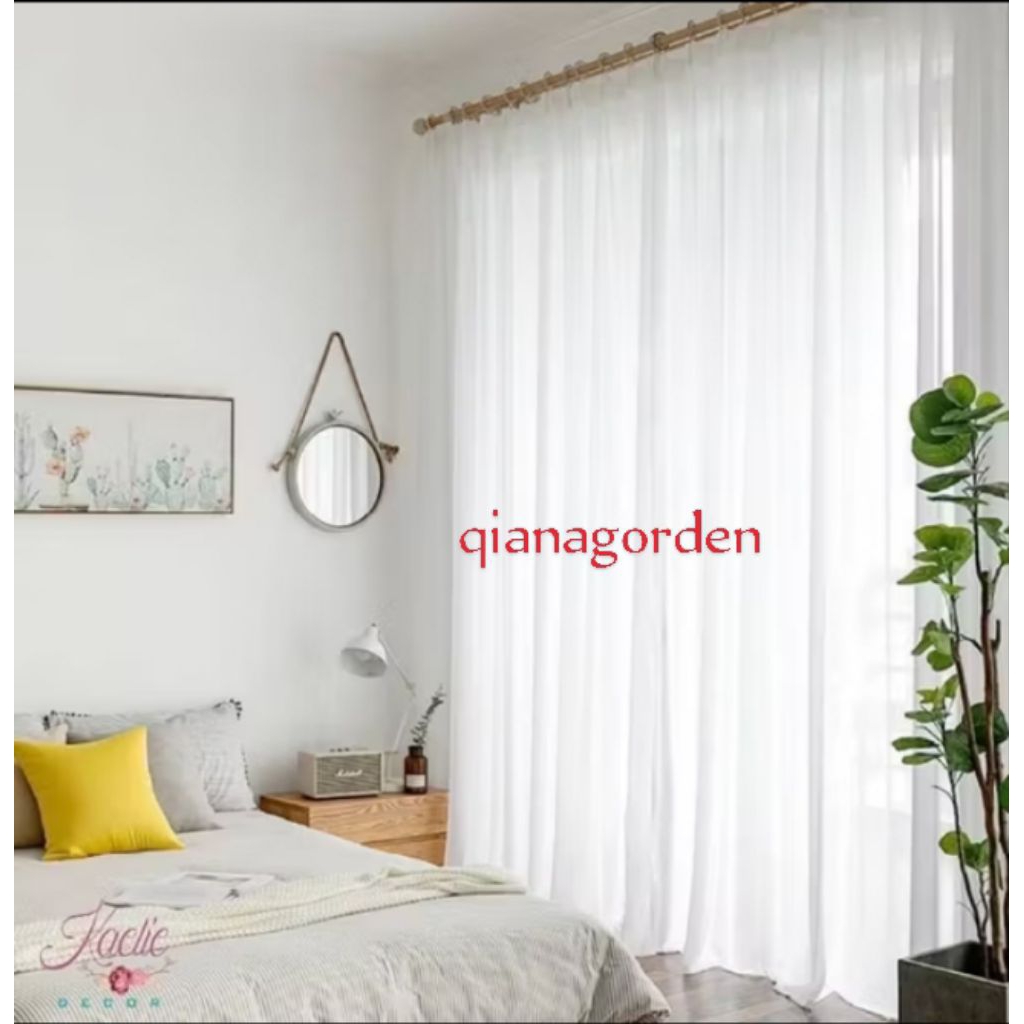 Vitrase gorden putih polos gorden vitrase transparan dalaman gorden