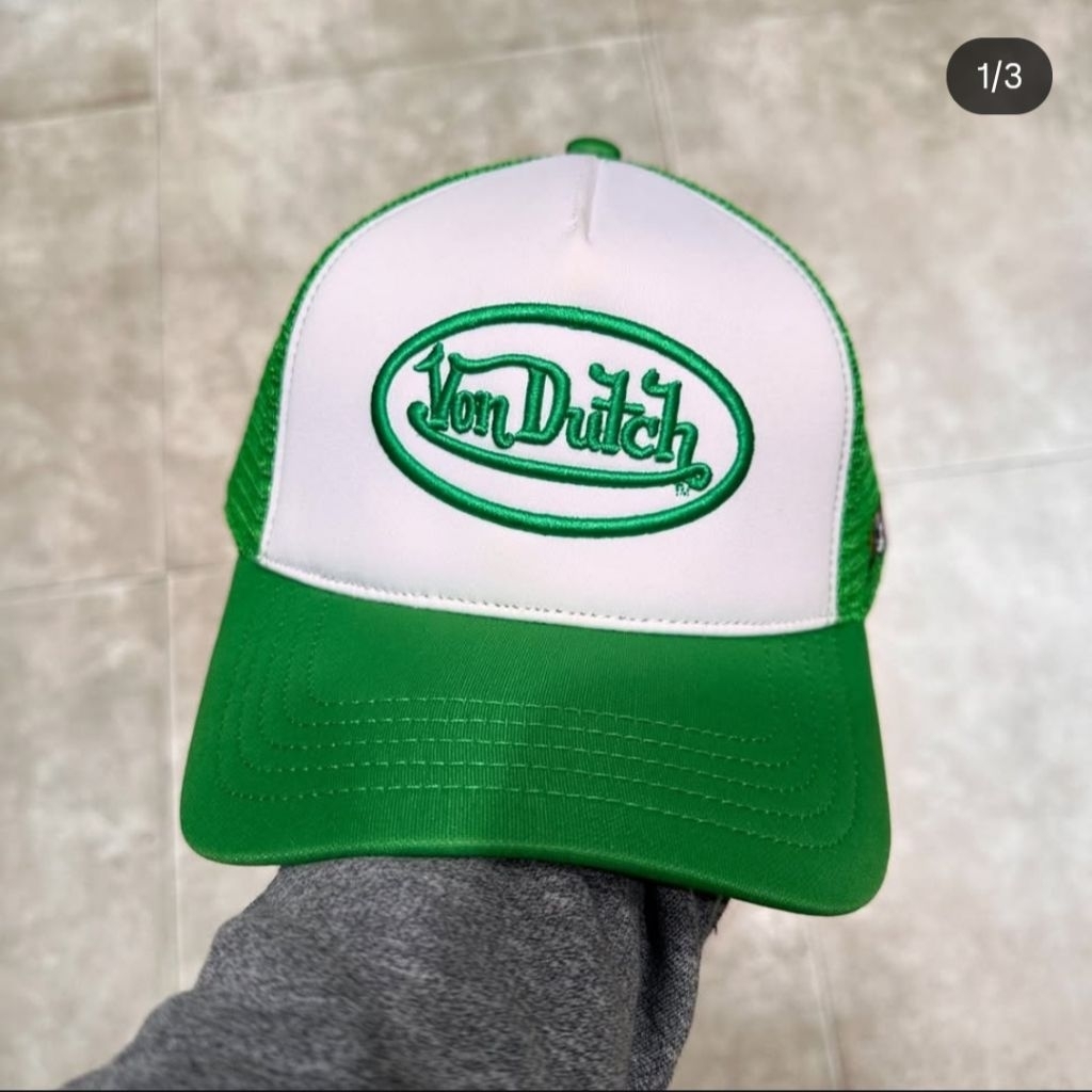 Topi Von Dutch Basic Green Trucker hat Original