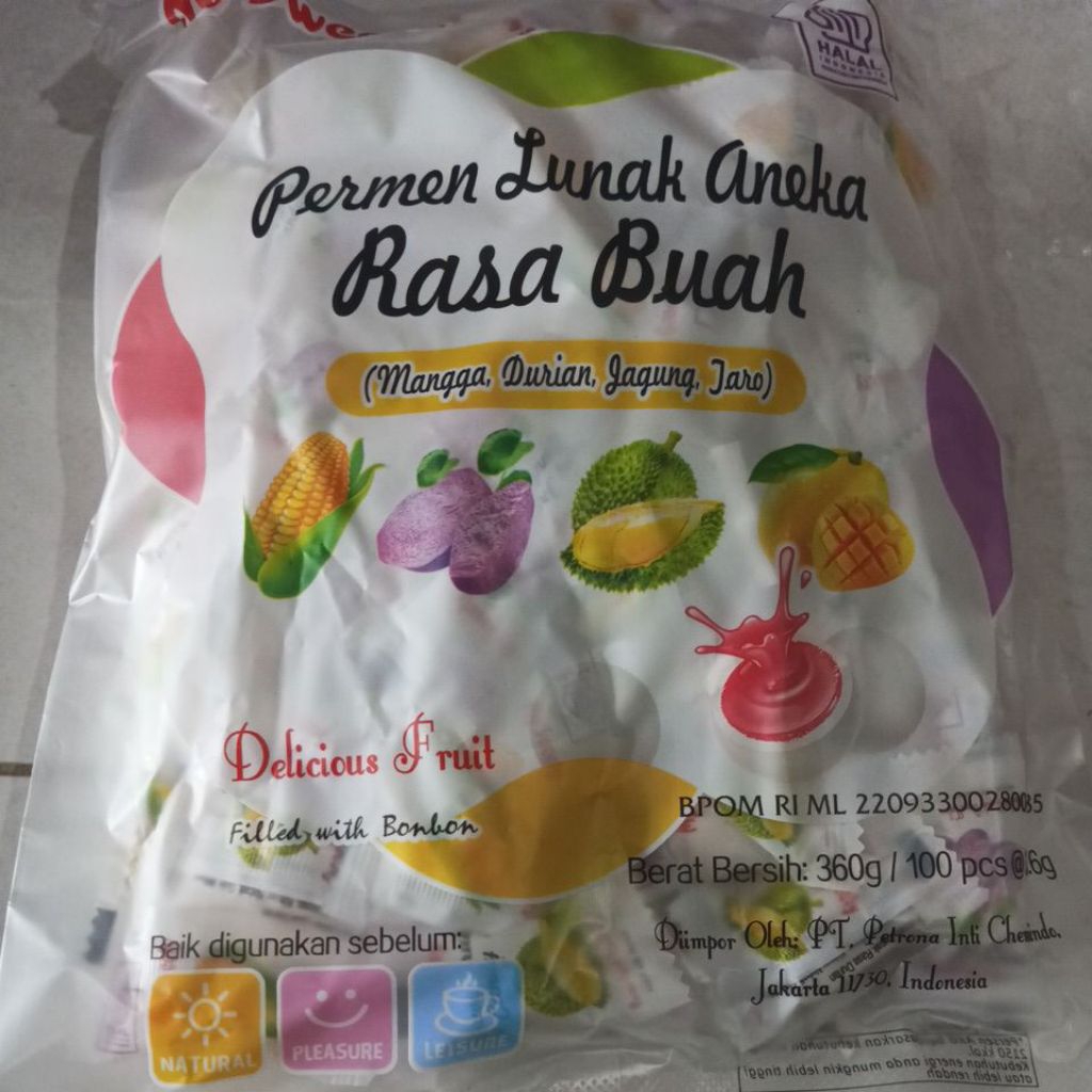 

permen lunak buah my sweety aneka rasa 100pcs/360g
