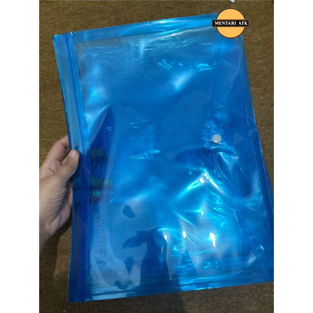 

Map BIRU plastik kancing folio