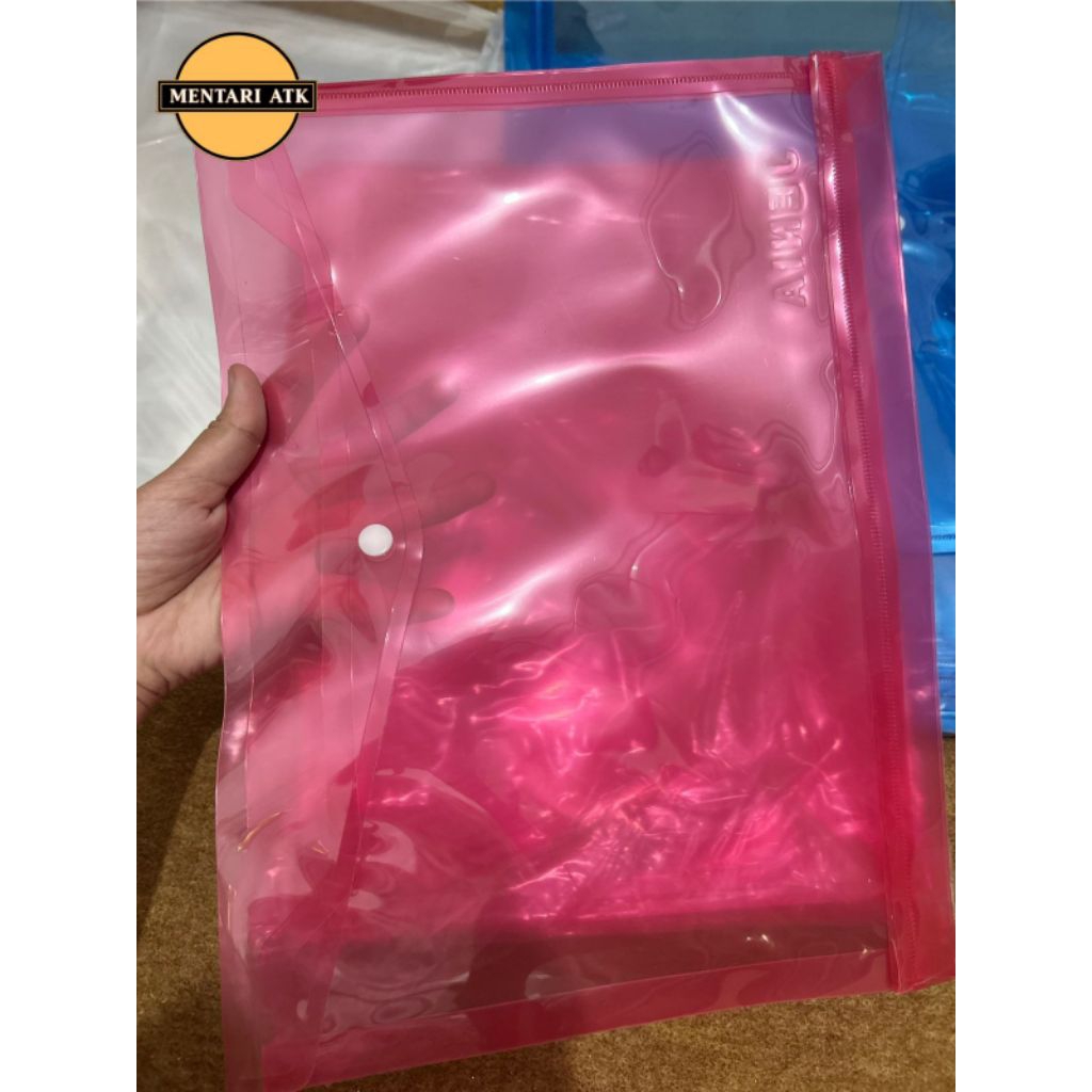 

Map MERAH plastik kancing folio