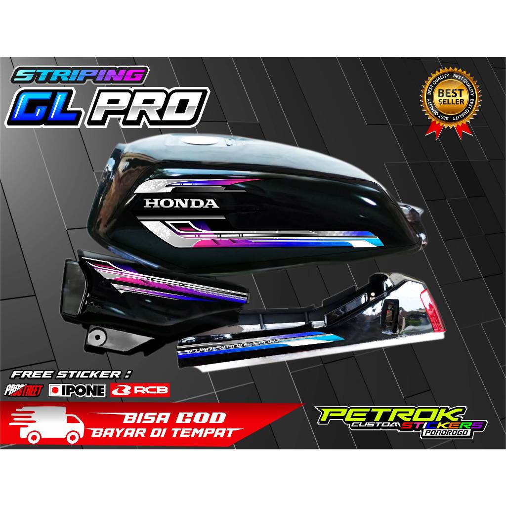 STRIPING VARIASI GL PRO / STICKER LIST VARIASI MOTOR HONDA GL PRO
