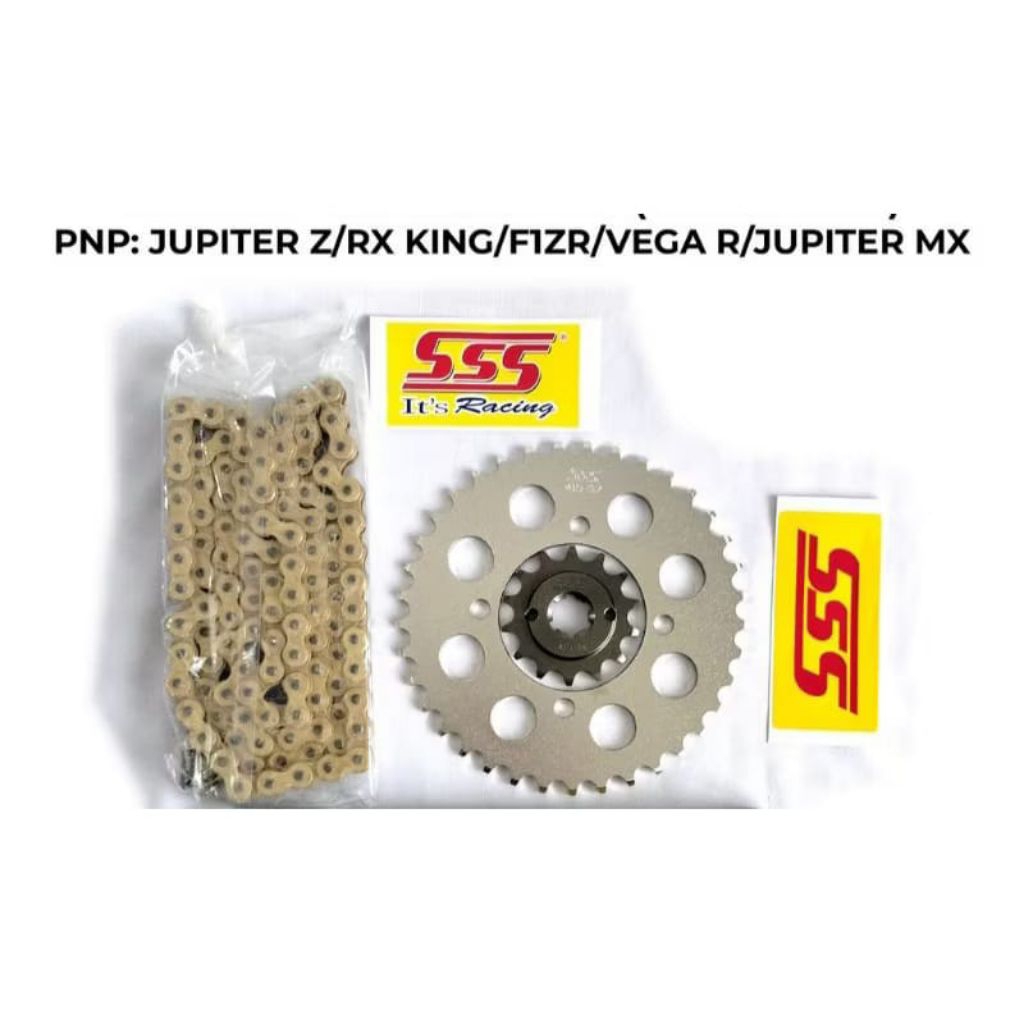 Gear Gir Set Rantai SSS Gold 428 415 ukuran 33 34 35 36 37 Yamaha Rx king Rx k Rx s Rx Z Fizr Jupite