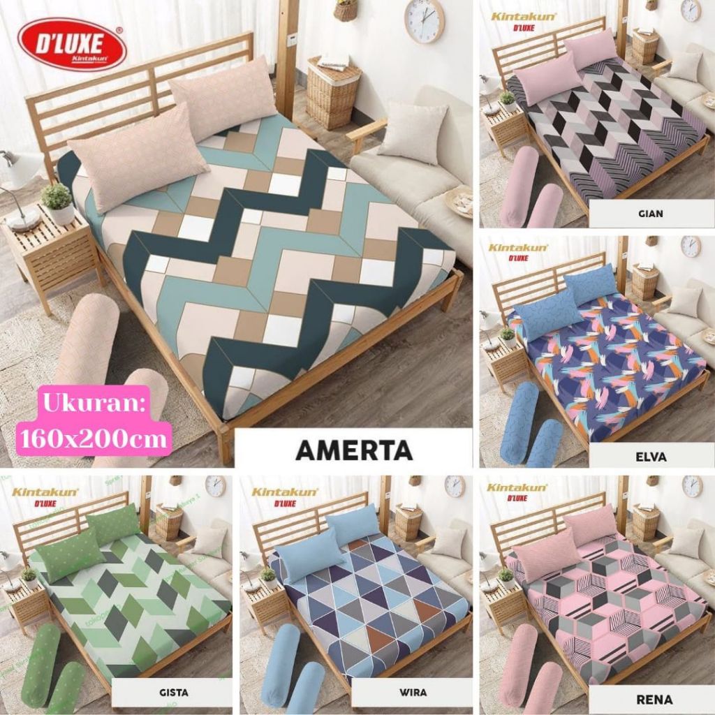 Sprei Kintakun Dluxe - Uk Queen 160x200 cm - Tersedia Varian Motif Yang Beragam