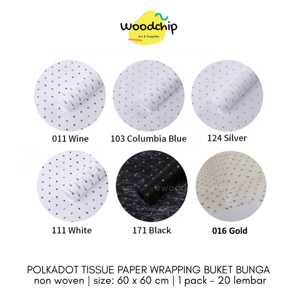 

[LEMBAR] POLKADOT TISSUE PAPER KERTAS BUKET BUNGA HAMPERS WRAPPER BOUQUET KERTAS KADO WRAPPING PAPER