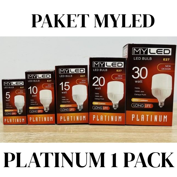 LAMPU MyLED platinum LED 1 PACK ISI 10PCS 5 Watt/10 Watt/15 Watt/20 Watt/30 Watt Lampu My LED Bulb d
